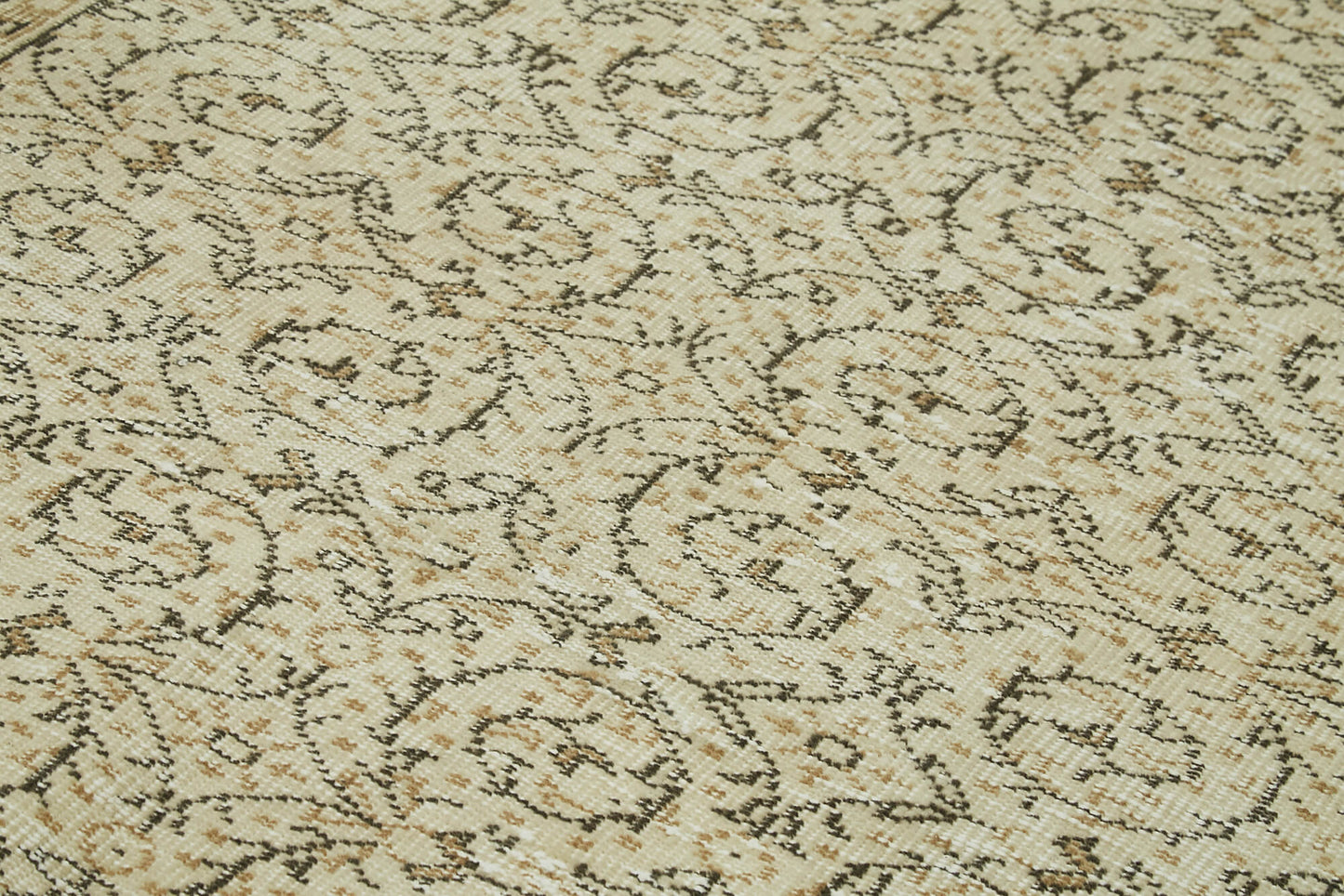 5x8 Beige Turkish Vintage Area Rug - 41827