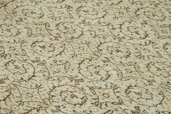 5x8 Beige Turkish Vintage Area Rug - 41827