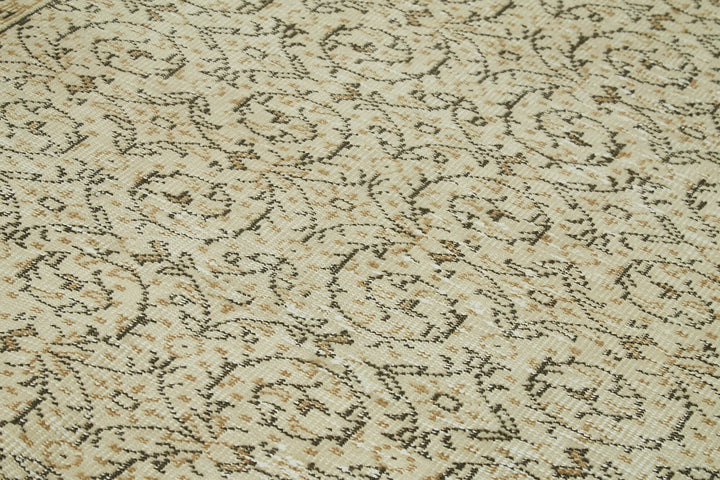 5x8 Beige Turkish Vintage Area Rug - 41827