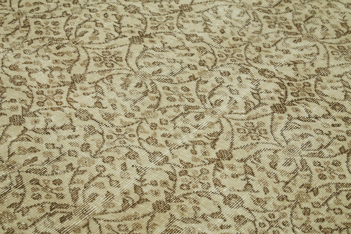 6x9 Beige Turkish Vintage Area Rug - 41829