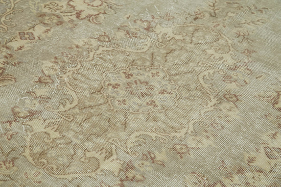 5x9 Beige Turkish Vintage Area Rug - 41830