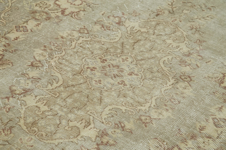 5x9 Beige Turkish Vintage Area Rug - 41830