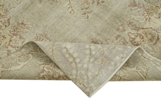 5x9 Beige Turkish Vintage Area Rug - 41830