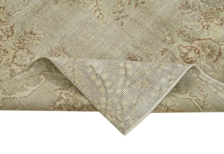 5x9 Beige Turkish Vintage Area Rug - 41830