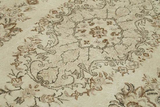 5x9 Beige Turkish Vintage Area Rug - 41831