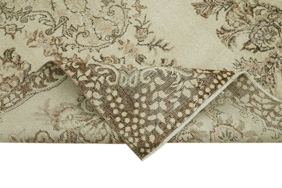 5x9 Beige Turkish Vintage Area Rug - 41831