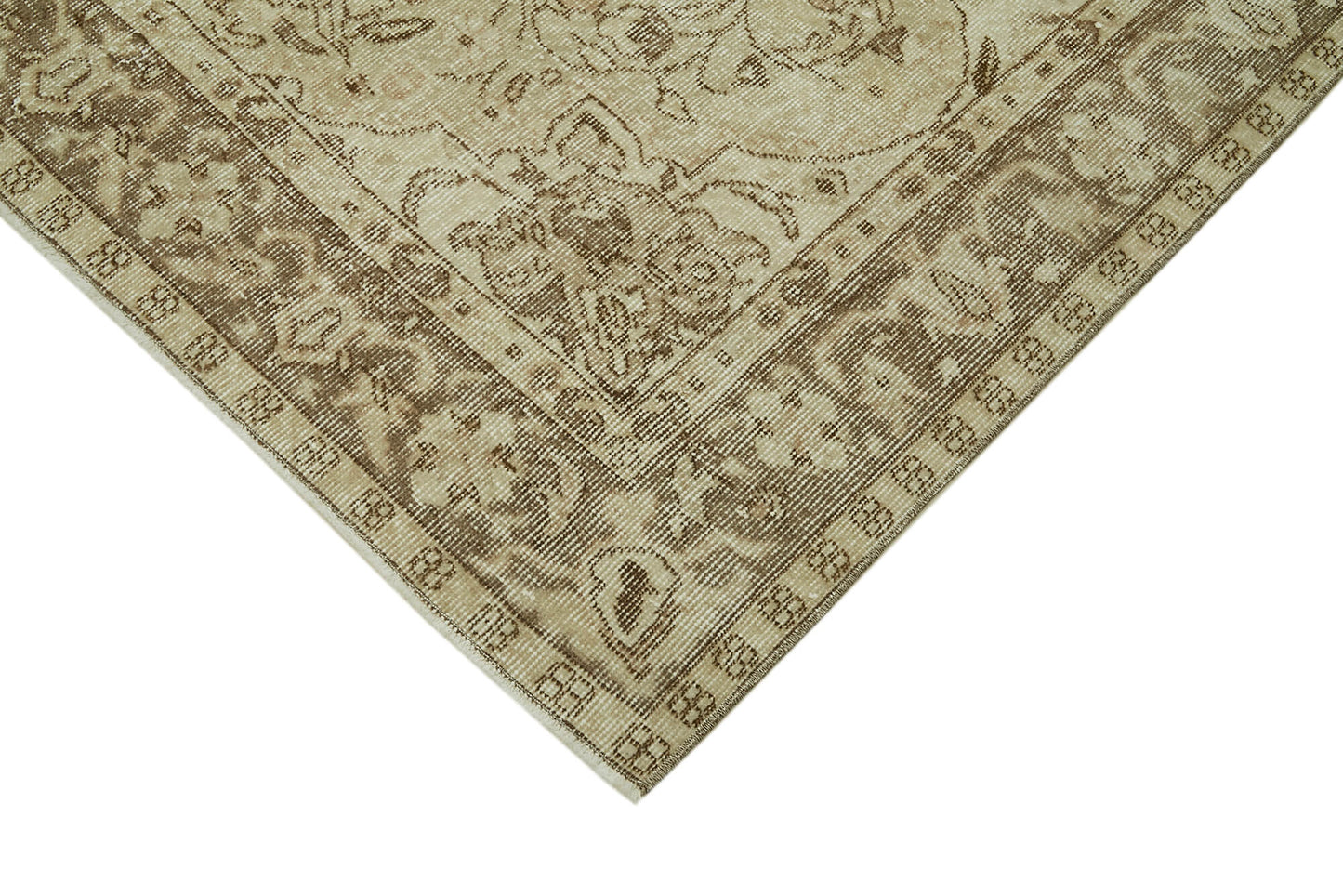 5x9 Beige Turkish Vintage Area Rug - 41832