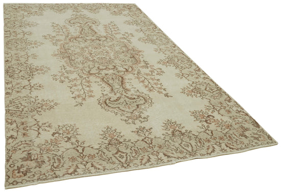 5x10 Beige Turkish Vintage Area Rug - 41833