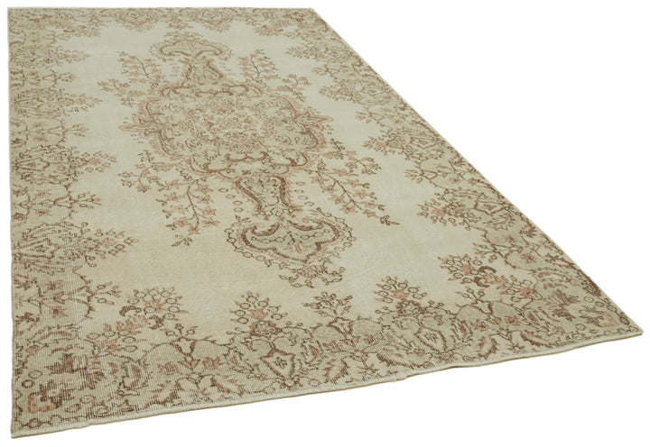 5x10 Beige Turkish Vintage Area Rug - 41833