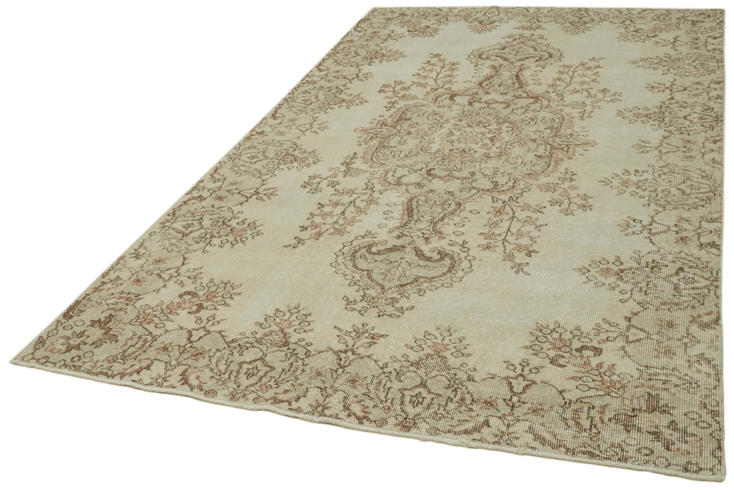 5x10 Beige Turkish Vintage Area Rug - 41833