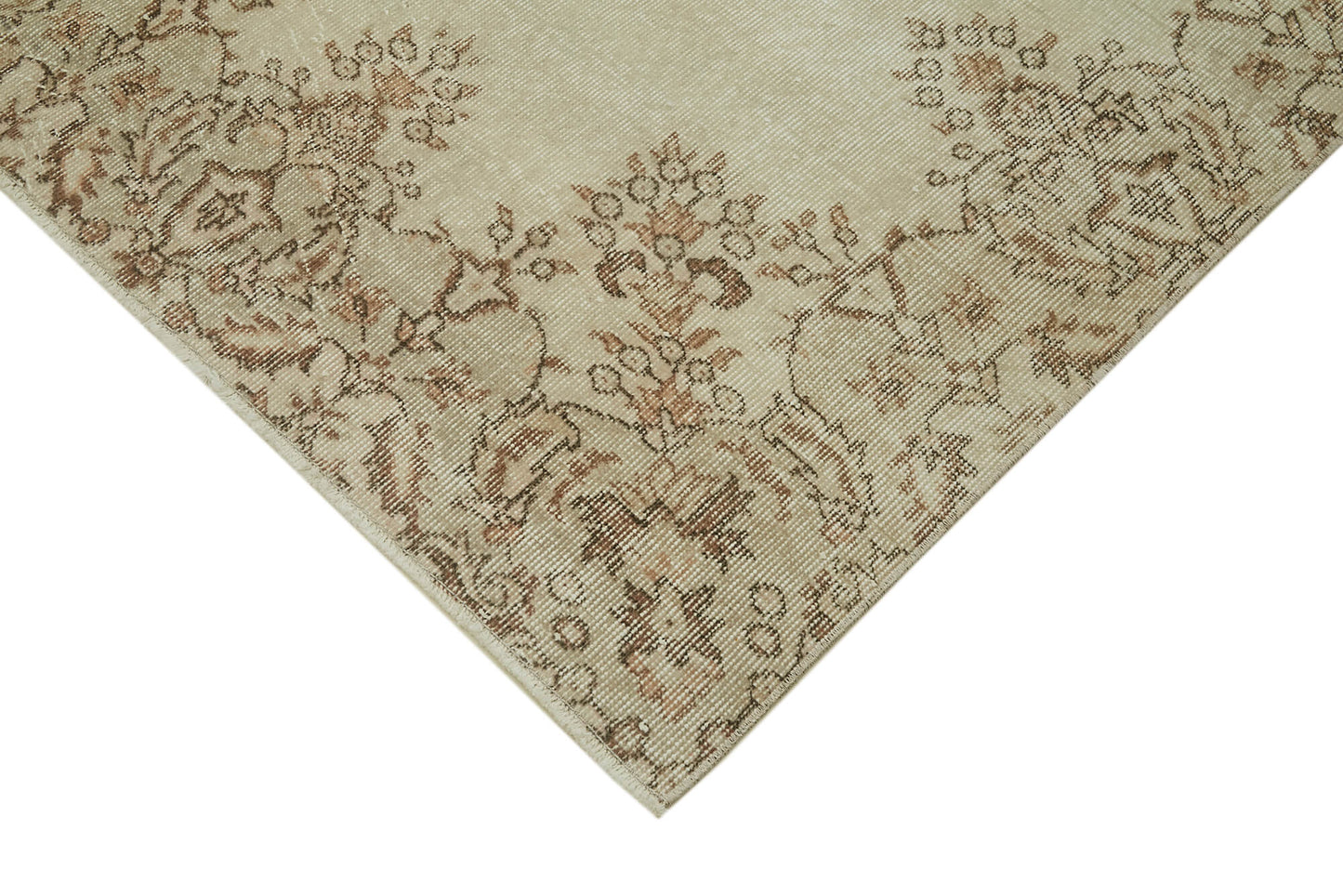 5x10 Beige Turkish Vintage Area Rug - 41833