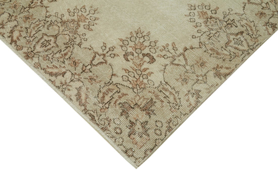 5x10 Beige Turkish Vintage Area Rug - 41833