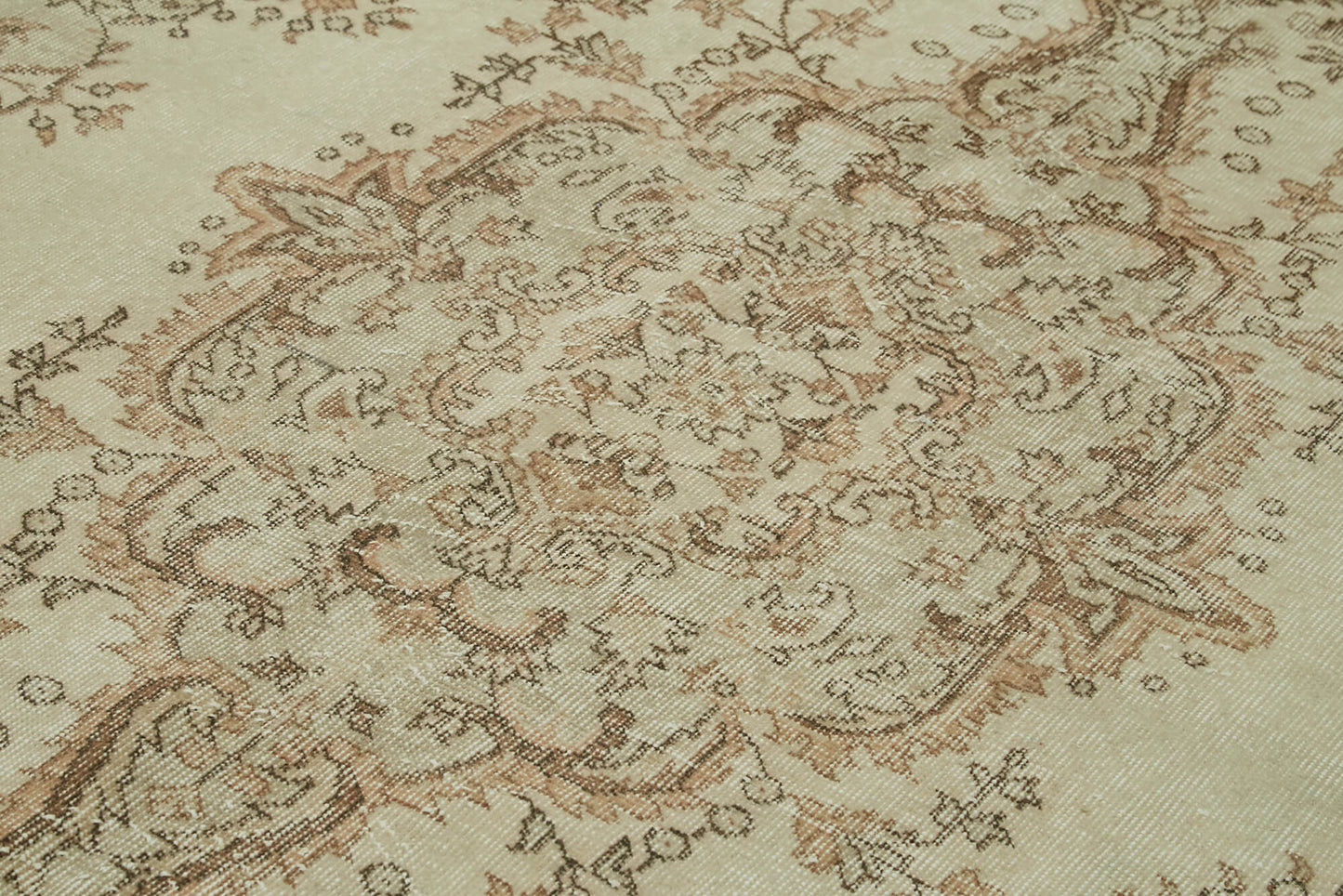 5x10 Beige Turkish Vintage Area Rug - 41833