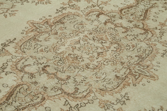 5x10 Beige Turkish Vintage Area Rug - 41833