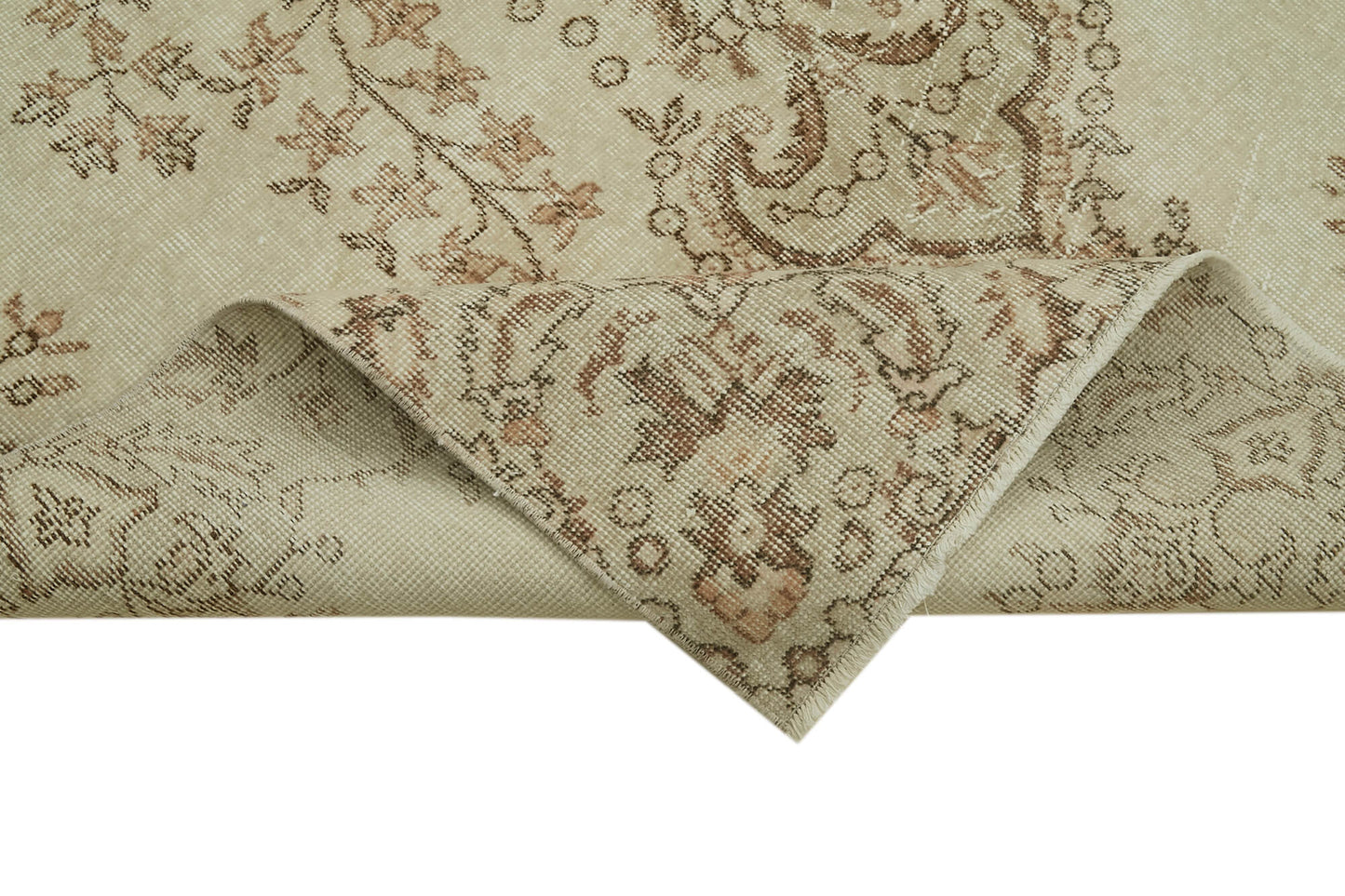 5x10 Beige Turkish Vintage Area Rug - 41833