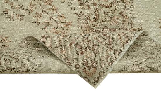 5x10 Beige Turkish Vintage Area Rug - 41833