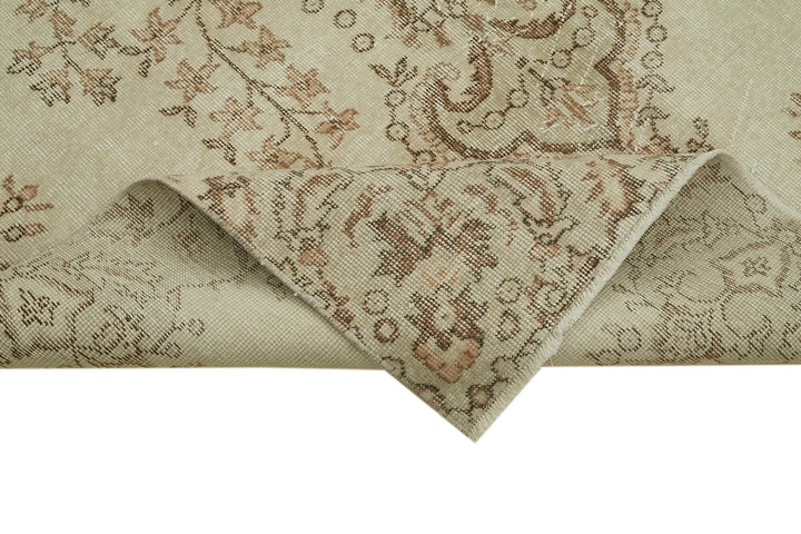 5x10 Beige Turkish Vintage Area Rug - 41833