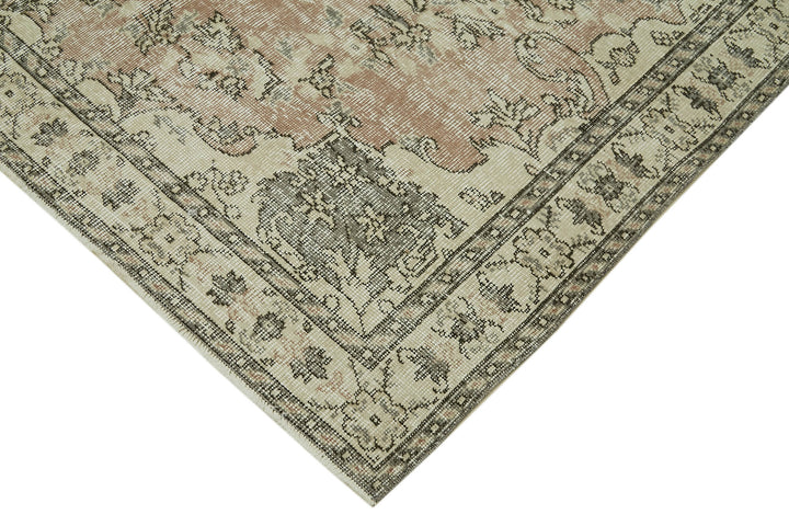 5x8 Beige Turkish Vintage Area Rug - 41834
