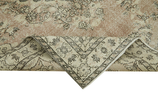 5x8 Beige Turkish Vintage Area Rug - 41834