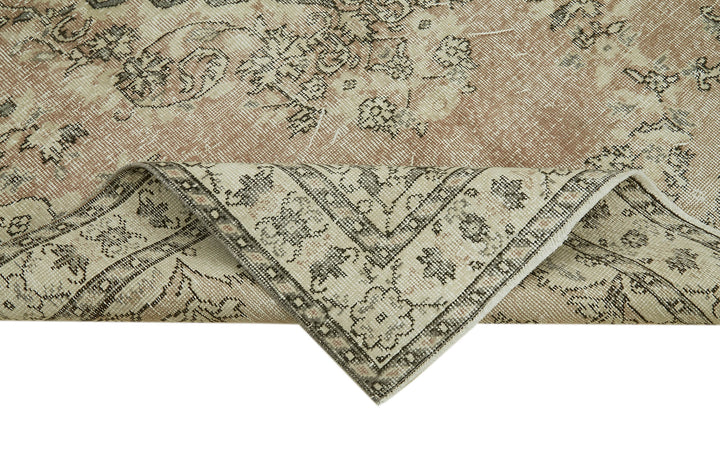 5x8 Beige Turkish Vintage Area Rug - 41834
