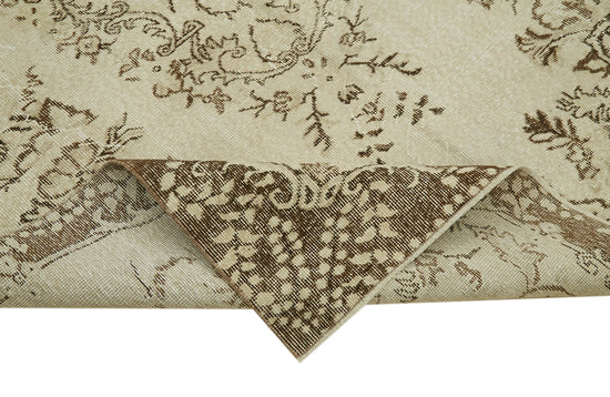 6x9 Beige Turkish Vintage Area Rug - 41837