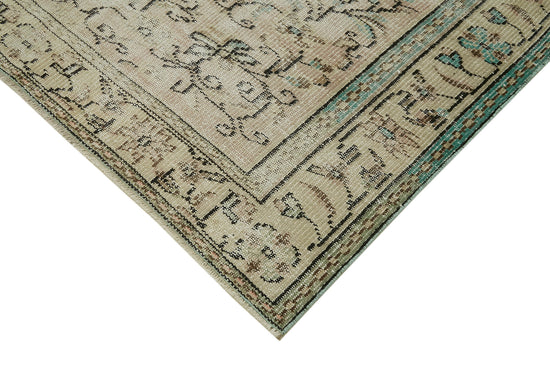 5x9 Beige Turkish Vintage Area Rug - 41839