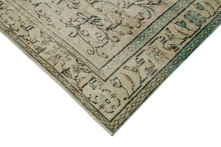 5x9 Beige Turkish Vintage Area Rug - 41839