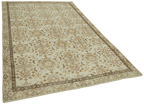 6x10 Beige Turkish Vintage Area Rug - 41842