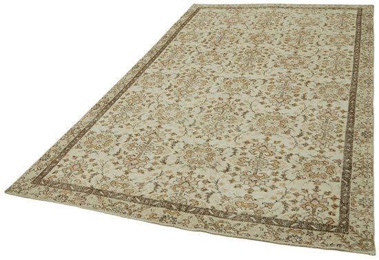 6x10 Beige Turkish Vintage Area Rug - 41842