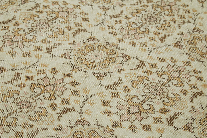 6x10 Beige Turkish Vintage Area Rug - 41842