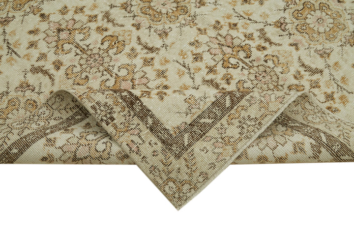 6x10 Beige Turkish Vintage Area Rug - 41842