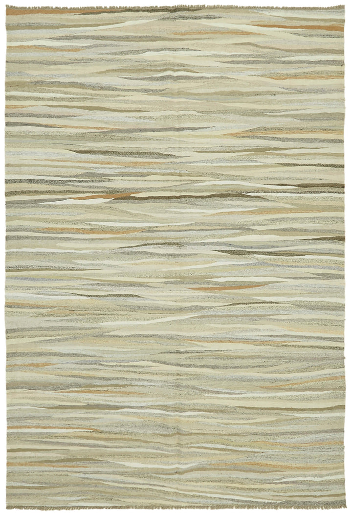 8x12 Beige Hemp Kilim Rug - 41930