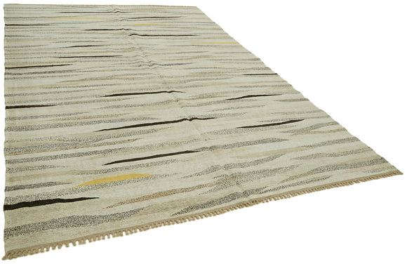 8x12 Beige Hemp Kilim Rug - 41931