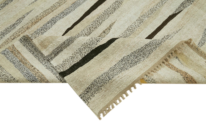 8x12 Beige Hemp Kilim Rug - 41931