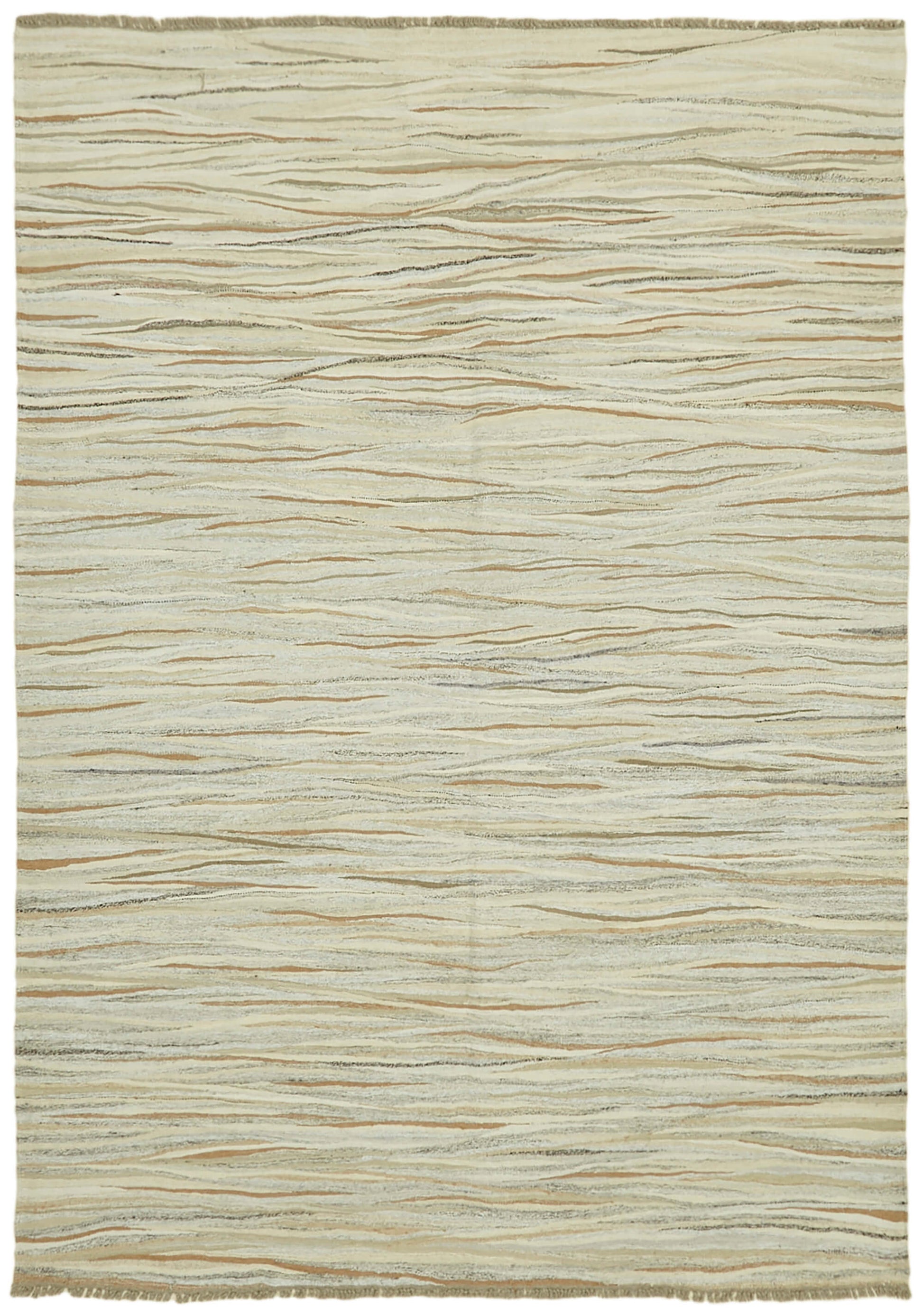 8x11 Beige Hemp Kilim Rug - 41933