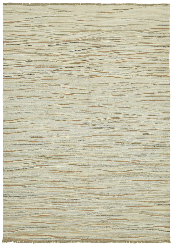 8x11 Beige Hemp Kilim Rug - 41933