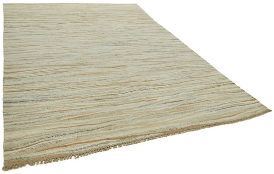 8x11 Beige Hemp Kilim Rug - 41933