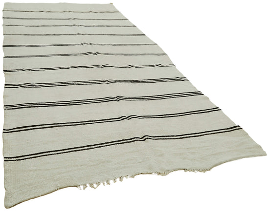 5x12 White Hemp Kilim Rug - 41941