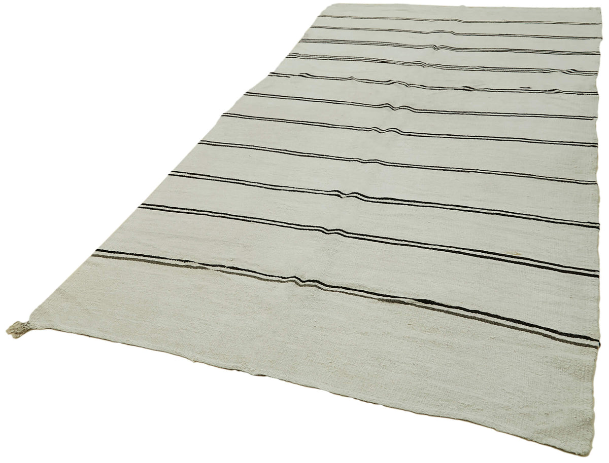 5x12 White Hemp Kilim Rug - 41941
