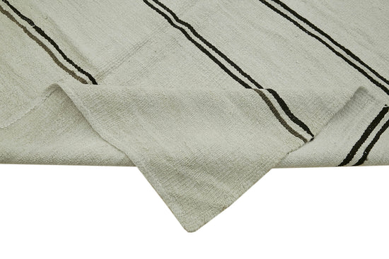 5x12 White Hemp Kilim Rug - 41941