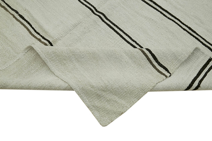 5x12 White Hemp Kilim Rug - 41941