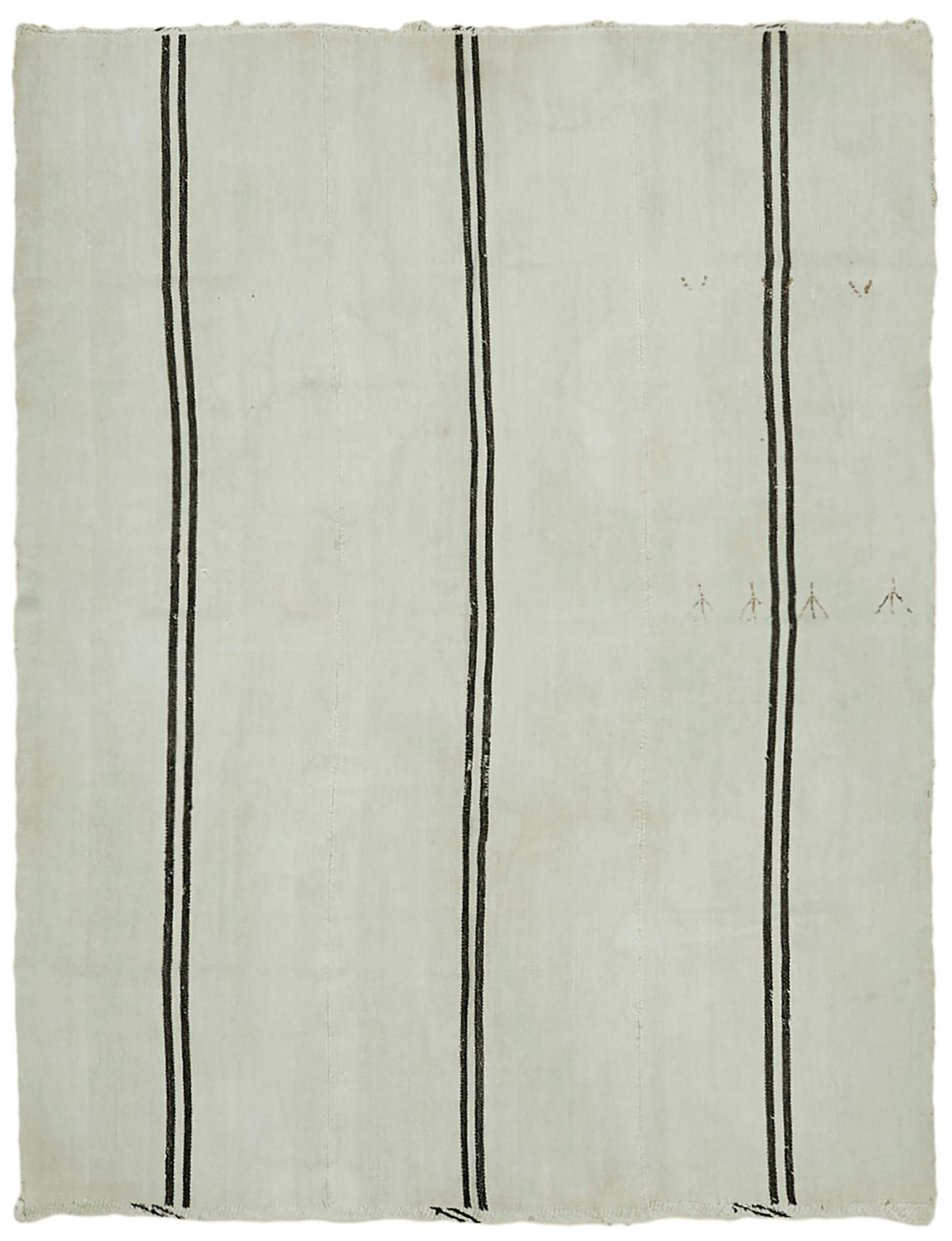 7x9 White Hemp Kilim Rug - 41942