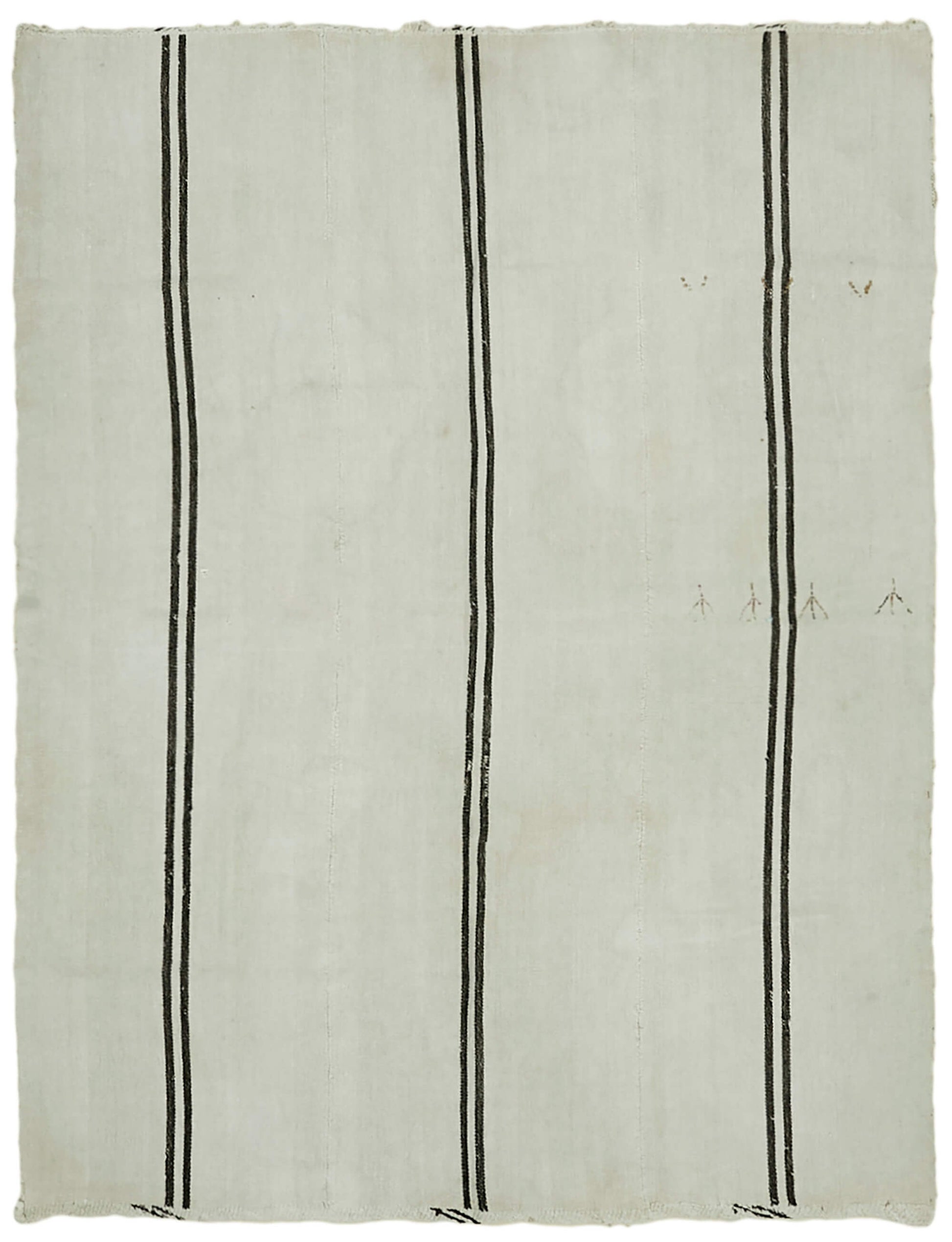 7x9 White Hemp Kilim Rug - 41942