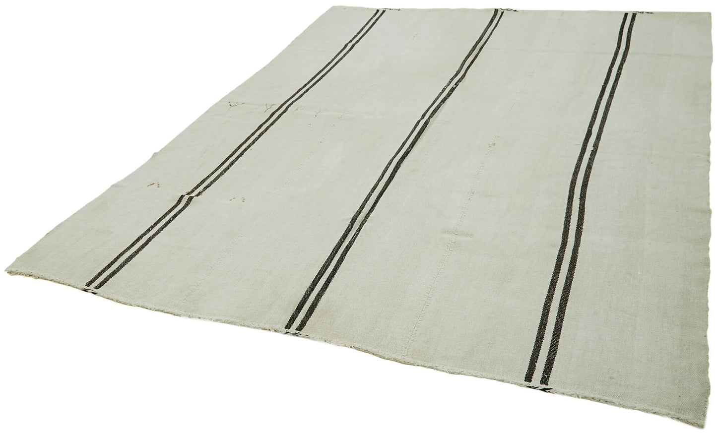 7x9 White Hemp Kilim Rug - 41942