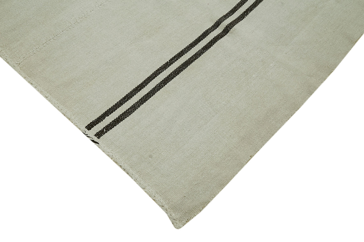 7x9 White Hemp Kilim Rug - 41942