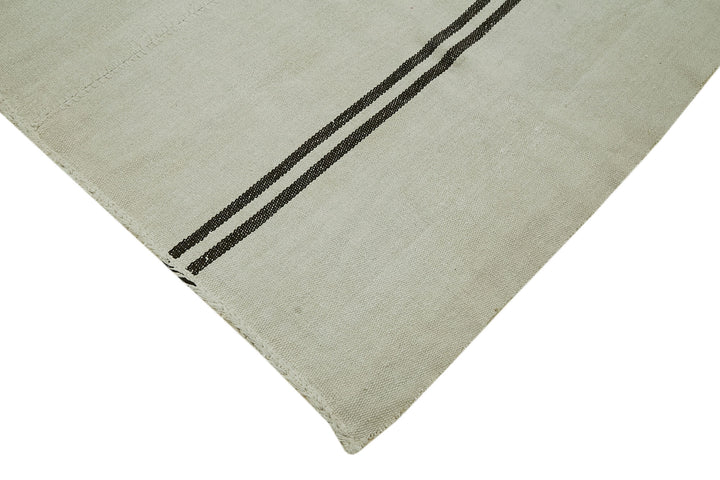 7x9 White Hemp Kilim Rug - 41942