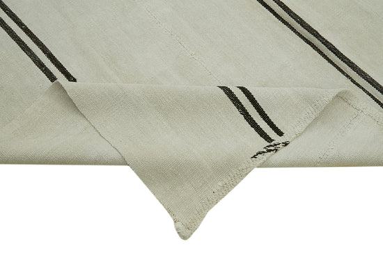 7x9 White Hemp Kilim Rug - 41942