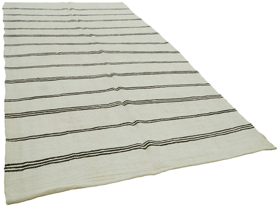 6x11 White Hemp Kilim Rug - 41944