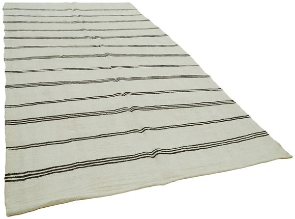 6x11 White Hemp Kilim Rug - 41944