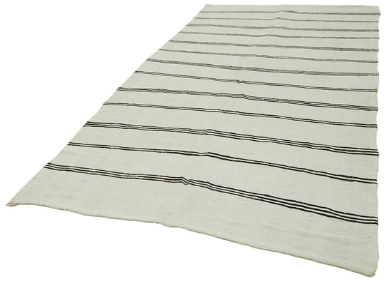 6x11 White Hemp Kilim Rug - 41944